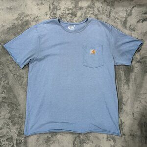 Carhartt Mens Pocket Tee Light Blue Size L Loose Fit Short Sleeve Shirt